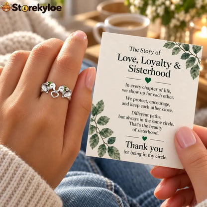 🐘 Pure Silver Elephant Heart Ring – Meaningful Sisterhood & Best Friend Gift With Message Card