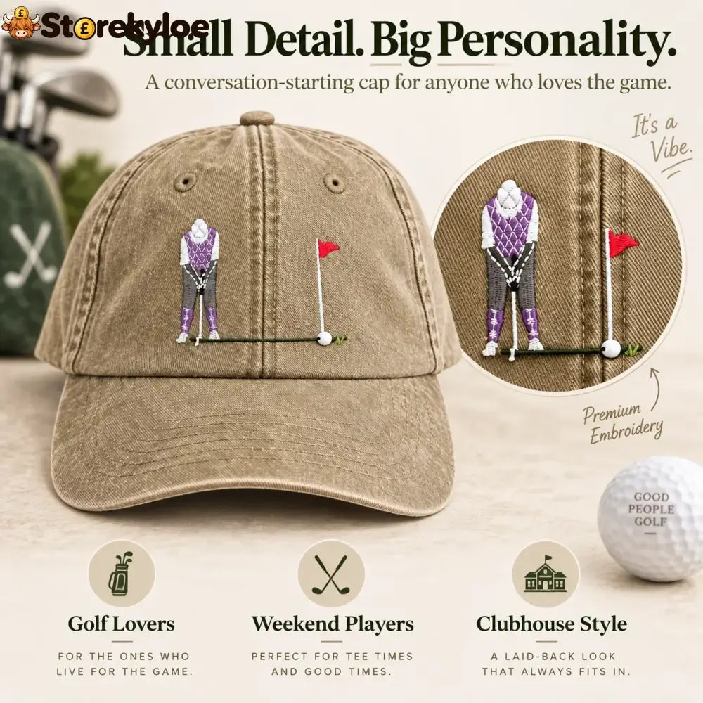 ⛳ Putt It In! Interactive Golf Cap – Vintage Washed Moving Ball Hat