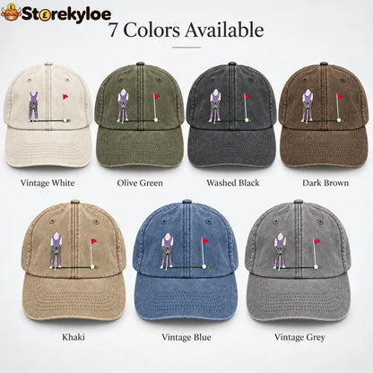 ⛳ Putt It In! Interactive Golf Cap – Vintage Washed Moving Ball Hat