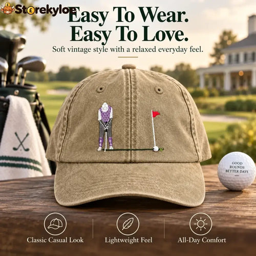 ⛳ Putt It In! Interactive Golf Cap – Vintage Washed Moving Ball Hat