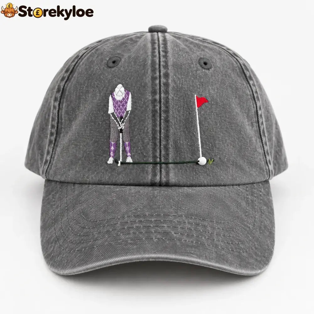 ⛳ Putt It In! Interactive Golf Cap – Vintage Washed Moving Ball Hat - Vintage Grey