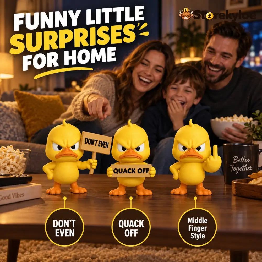 Quacko Angry Duck Collection – Sarcastic Desk Figurines Funny Decor for Office Workspace & Home Shelves