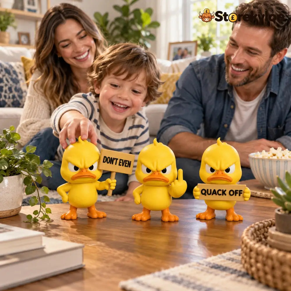 Quacko Angry Duck Collection – Sarcastic Desk Figurines Funny Decor for Office Workspace & Home Shelves
