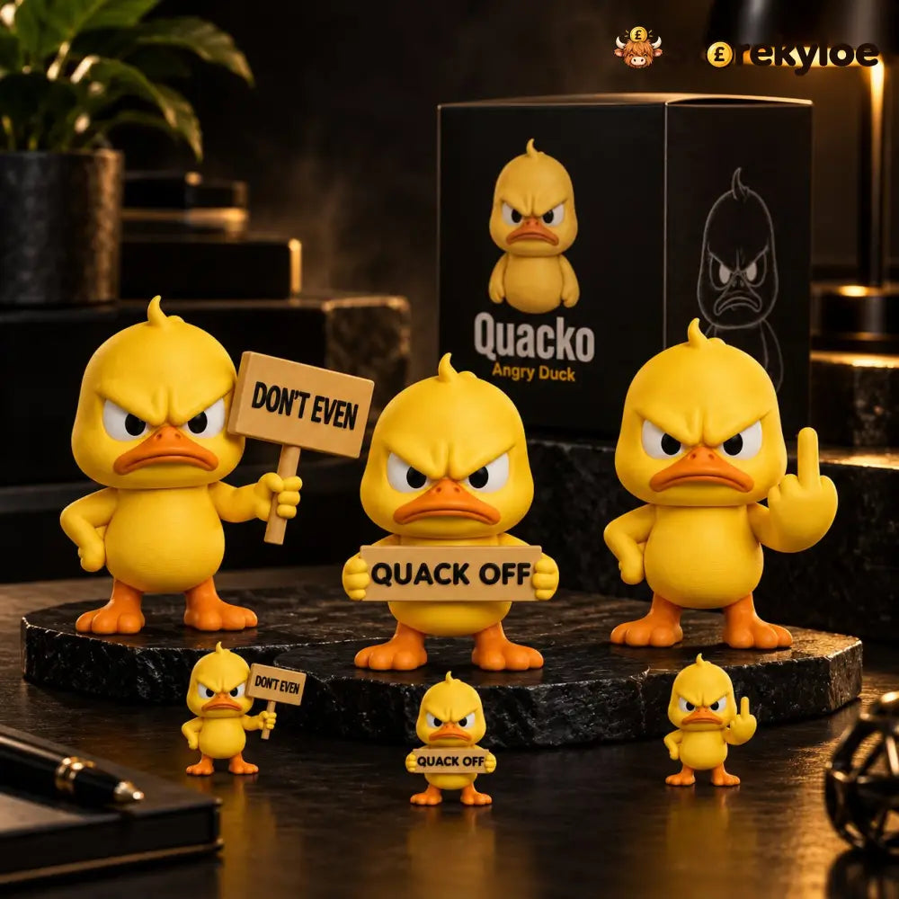 Quacko Angry Duck Collection – Sarcastic Desk Figurines Funny Decor for Office Workspace & Home Shelves