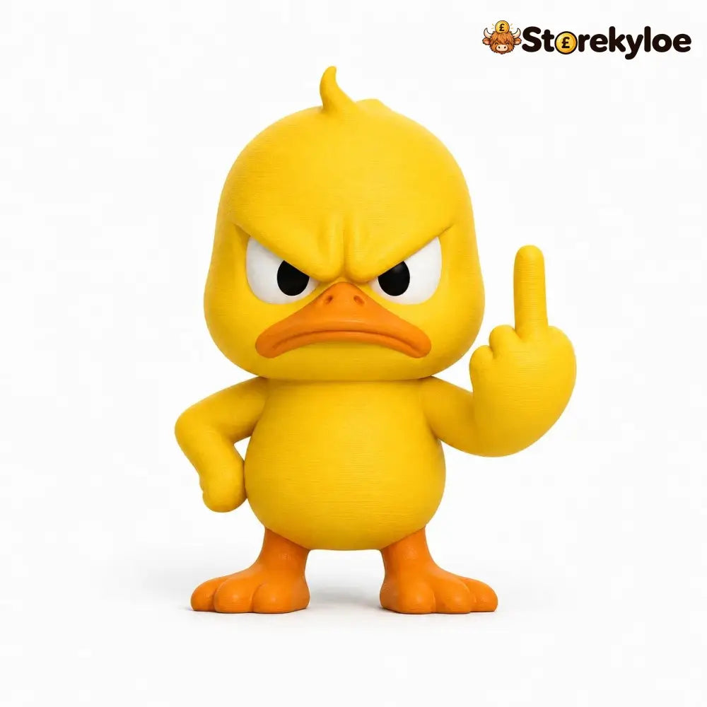 Quacko Angry Duck Collection – Sarcastic Desk Figurines Funny Decor for Office Workspace & Home Shelves - Middle Finger
