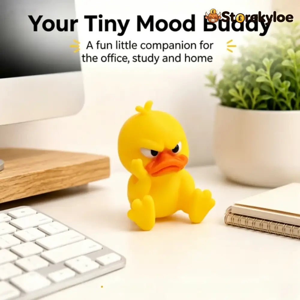 Quacko Angry Duck Collection – Sarcastic Desk Figurines Funny Decor for Office Workspace & Home Shelves - Sitting