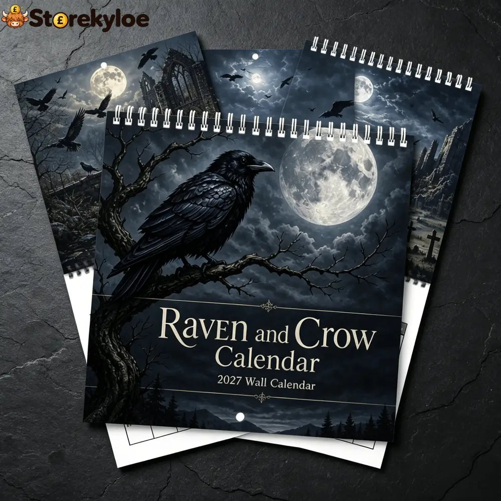 🐦‍⬛Raven & Crow 2027 Wall Calendar, 12 Months of Moonlit Gothic Art🖤 - New year
