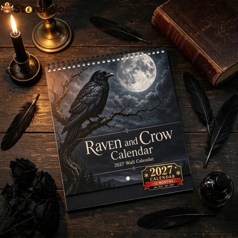 🐦‍⬛Raven & Crow 2027 Wall Calendar, 12 Months of Moonlit Gothic Art🖤 - New year