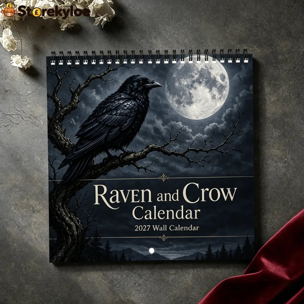 🐦‍⬛Raven & Crow 2027 Wall Calendar, 12 Months of Moonlit Gothic Art🖤 - New year