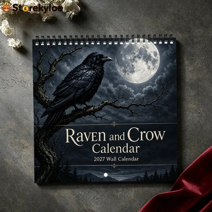 🐦‍⬛Raven & Crow 2027 Wall Calendar, 12 Months of Moonlit Gothic Art🖤 - New year
