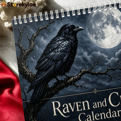 🐦‍⬛Raven & Crow 2027 Wall Calendar, 12 Months of Moonlit Gothic Art🖤 - New year