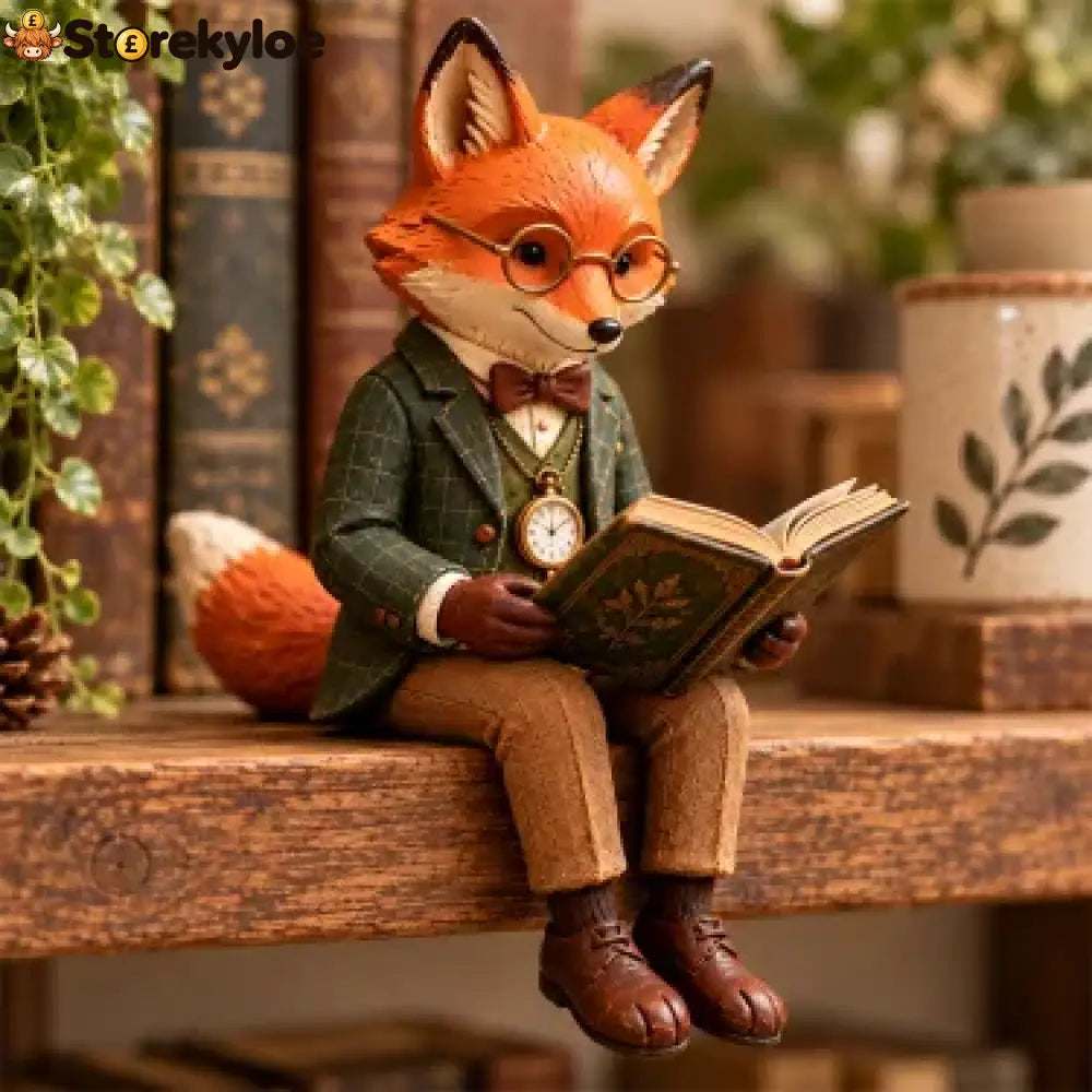 🦊 Reading Fox Ornament | Whimsical Woodland Decor For Book Lovers