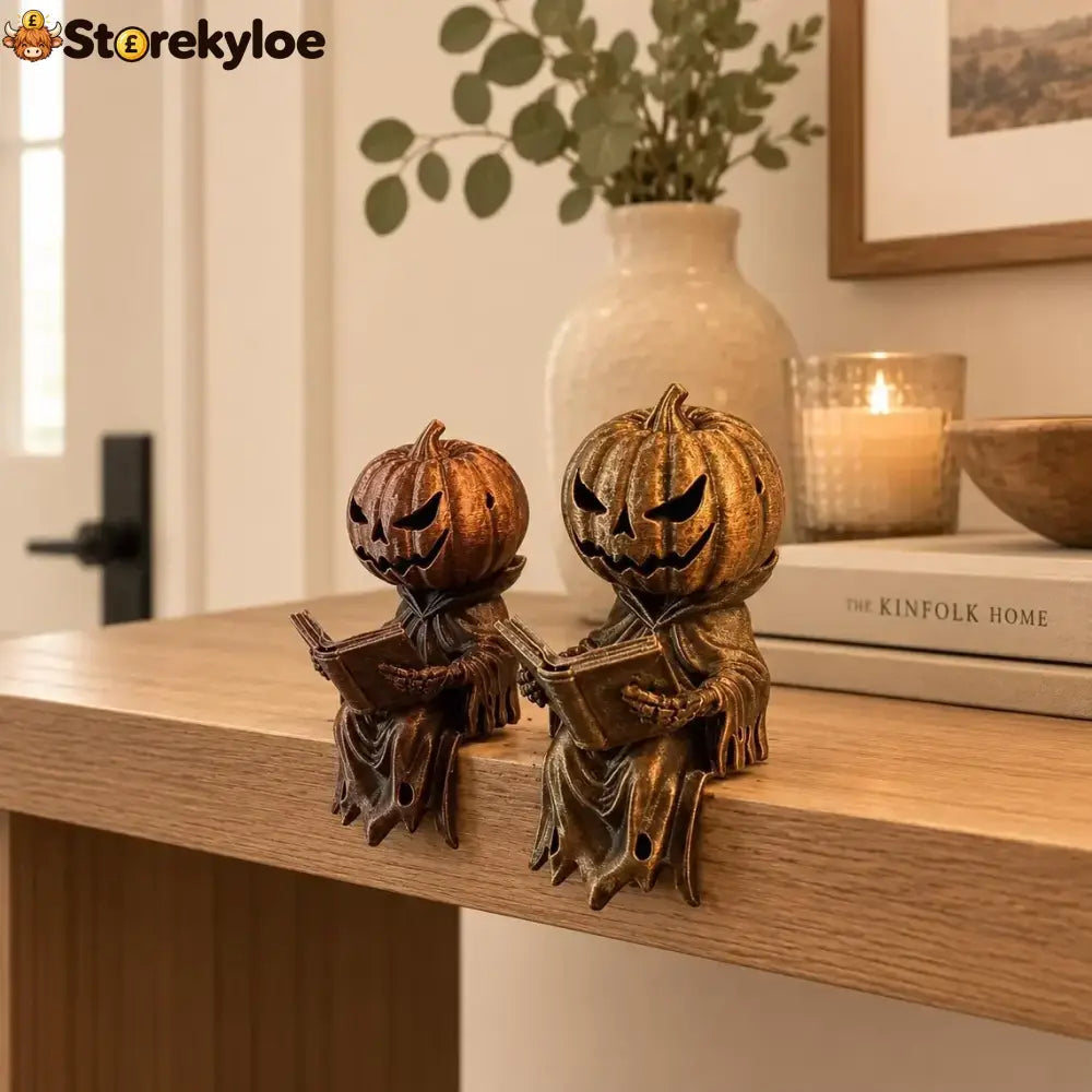 🎃 Reading Pumpkin Shelf Sitter - S