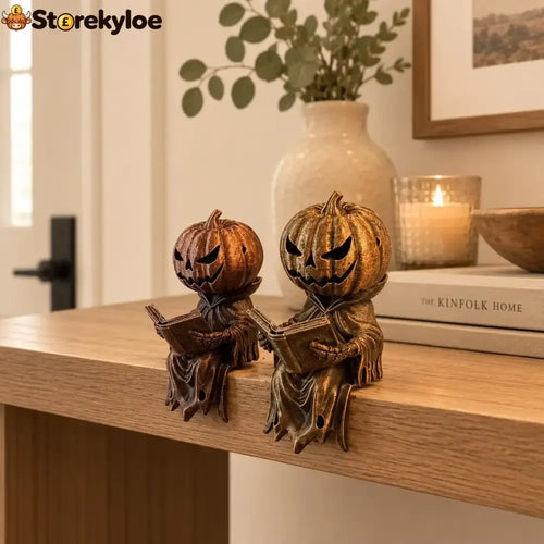 🎃 Reading Pumpkin Shelf Sitter - S
