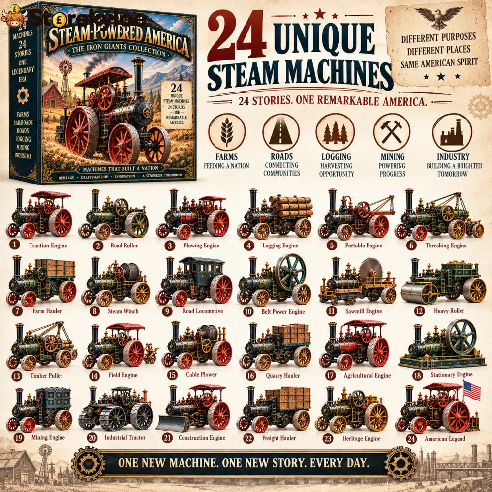 🔥 Ready to Fire Up the Past?! 🚂 2026 Steam-Powered America – 24 Days of Iron Giants & Legendary Machines!