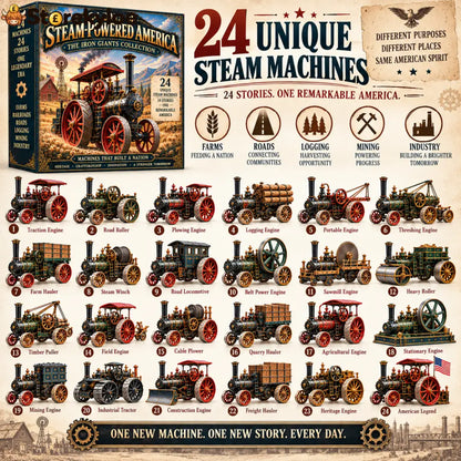 🔥 Ready to Fire Up the Past?! 🚂 2026 Steam-Powered America – 24 Days of Iron Giants & Legendary Machines!