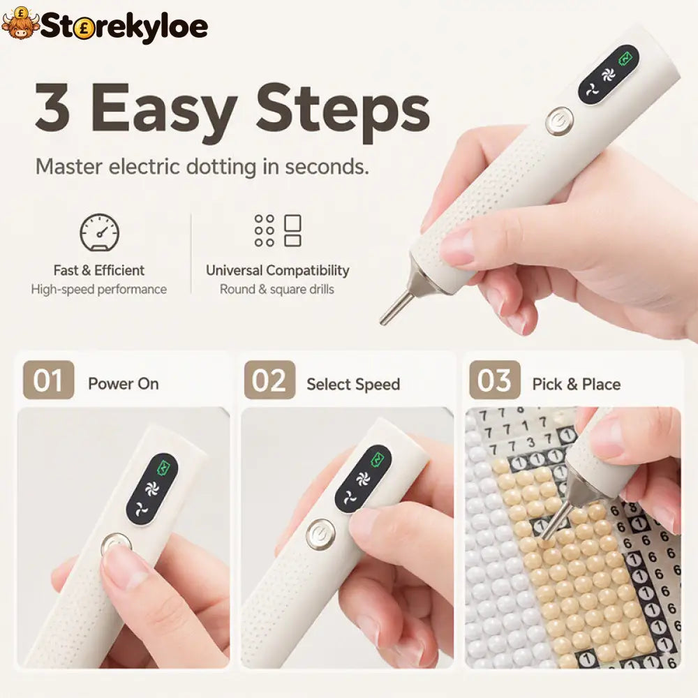 💎 LIMITED‑TIME 49% OFF! ✨ Rechargeable Electric Diamond Pen – Precise Comfortable Time‑Saving - White - Houseware &