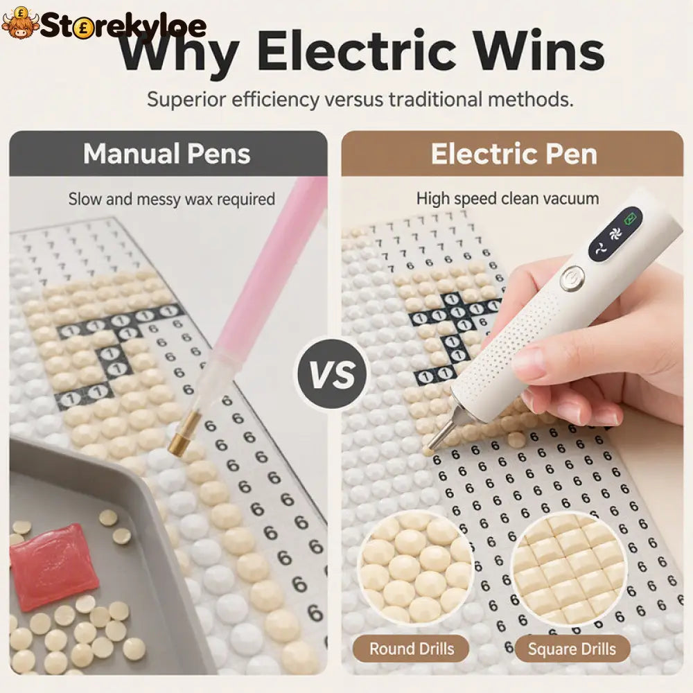 💎 LIMITED‑TIME 49% OFF! ✨ Rechargeable Electric Diamond Pen – Precise Comfortable Time‑Saving - White - Houseware &