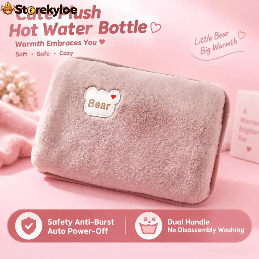 ♥Rechargeable Hot Water Bottles Heat Packs Explosion-proof Heat Pads - Brown