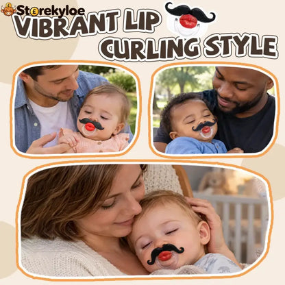 Red Lips and Mustache Baby Pacifier