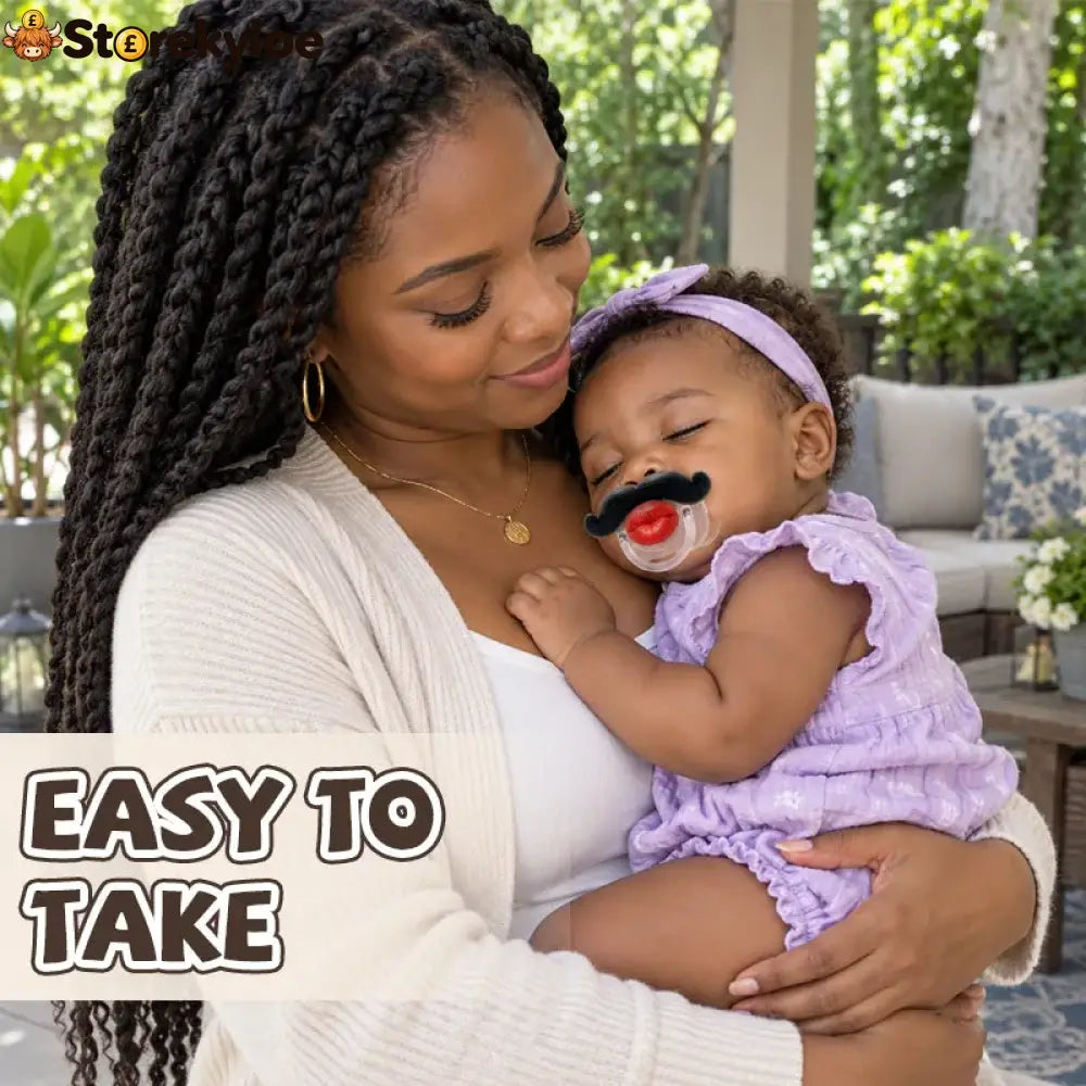 Red Lips and Mustache Baby Pacifier