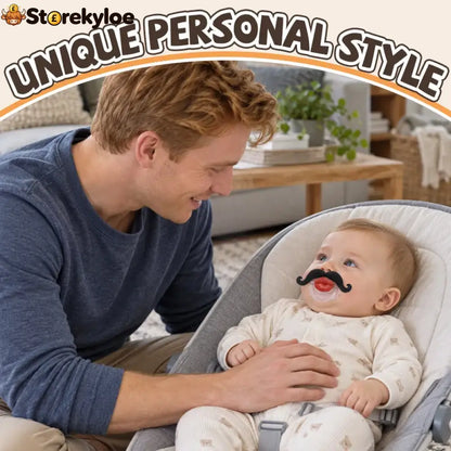 Red Lips and Mustache Baby Pacifier
