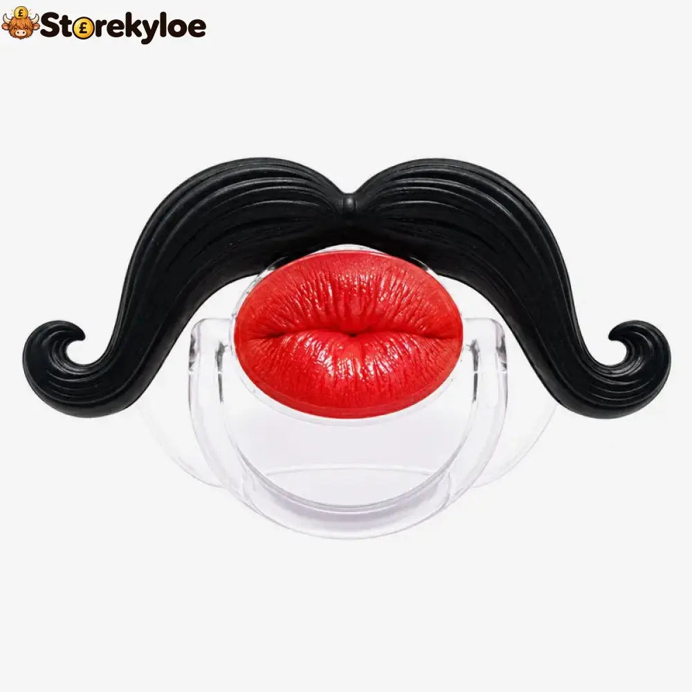 Red Lips and Mustache Baby Pacifier - Red Lip Mustache
