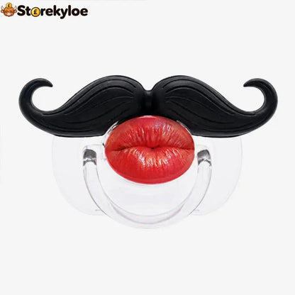 Red Lips and Mustache Baby Pacifier - Red Lip General Hu
