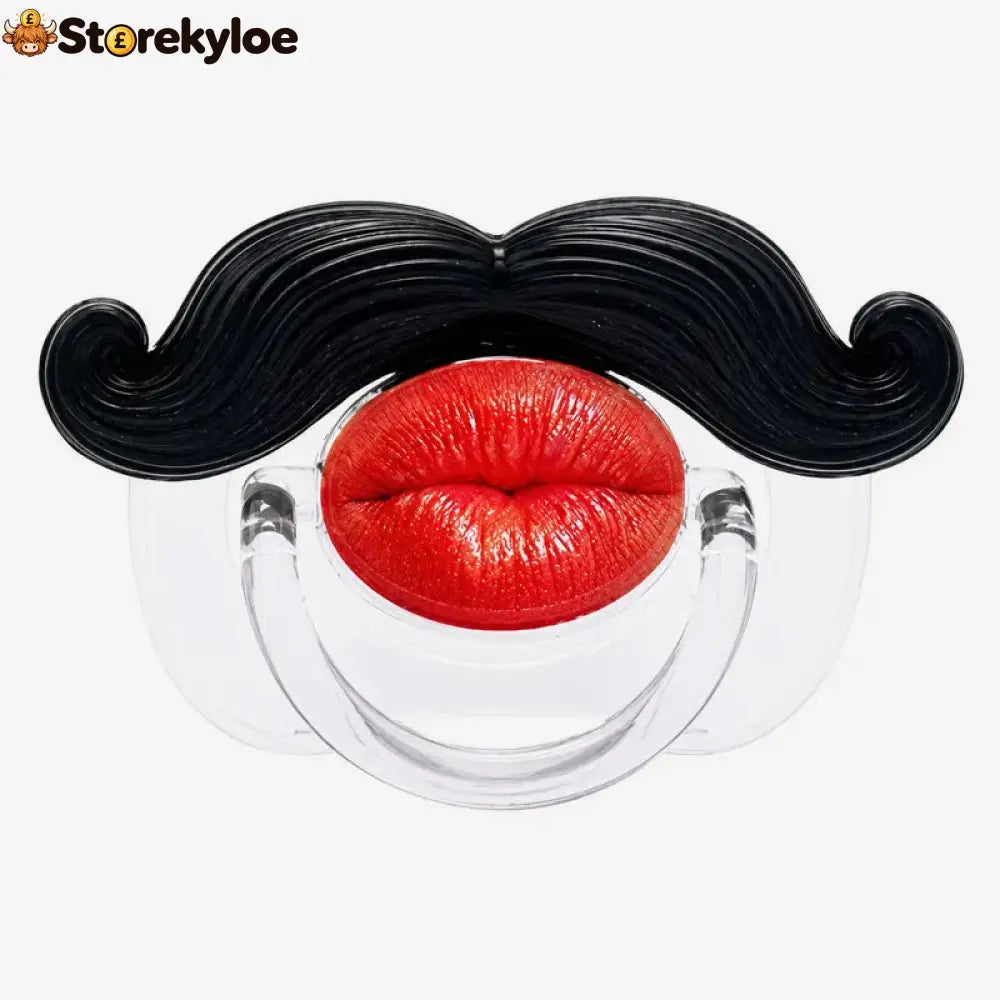 Red Lips and Mustache Baby Pacifier - Red Lip Goatee