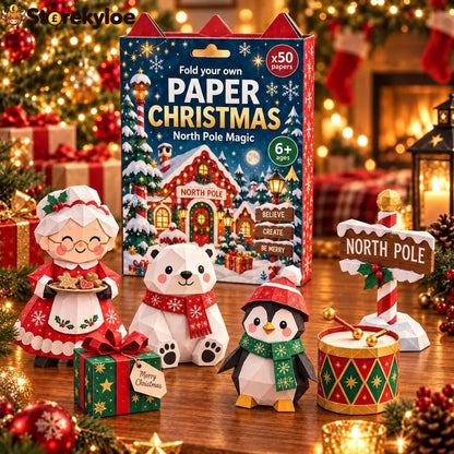 🧘Relaxing & Beginner-Friendly- 3D DIY Paper Christmas(💕Step-by-Step Guide Included) - ❄️North Pole Magic