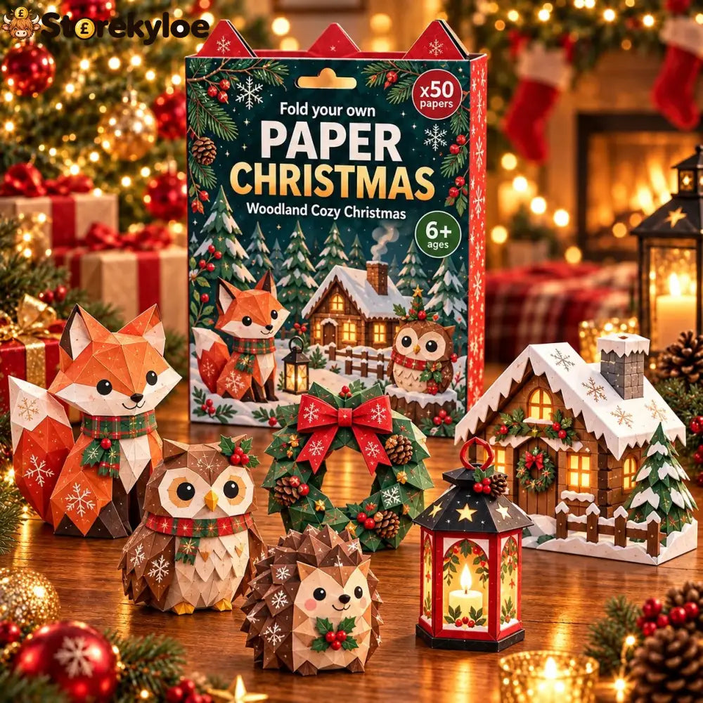 🧘Relaxing & Beginner-Friendly- 3D DIY Paper Christmas(💕Step-by-Step Guide Included) - 🦊Woodland Christmas