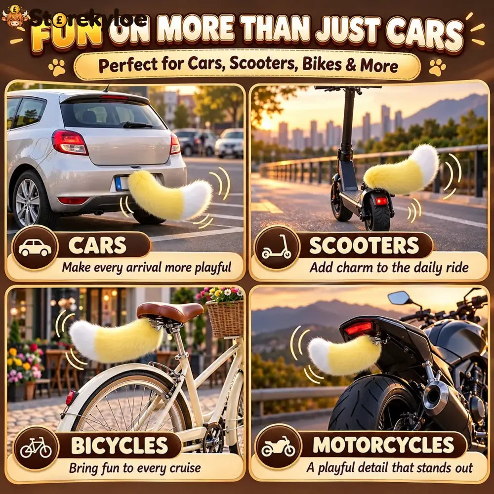 🐾 Remote Control Moving Car Tail – Usb Rechargeable Fluffy Vehicle Decoration