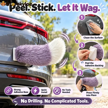 🐾 Remote Control Moving Car Tail – Usb Rechargeable Fluffy Vehicle Decoration