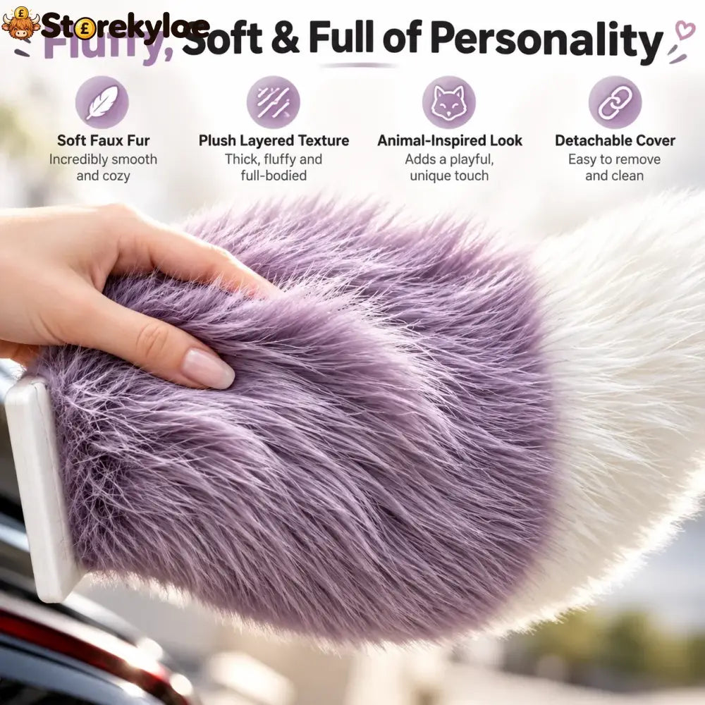 🐾 Remote Control Moving Car Tail – Usb Rechargeable Fluffy Vehicle Decoration
