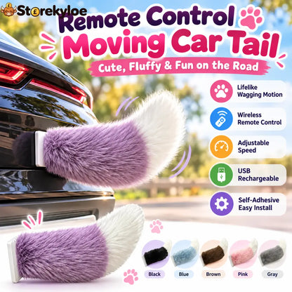 🐾 Remote Control Moving Car Tail – Usb Rechargeable Fluffy Vehicle Decoration