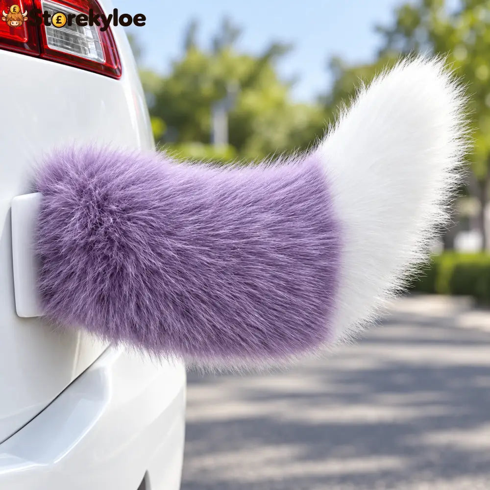 🐾 Remote Control Moving Car Tail – Usb Rechargeable Fluffy Vehicle Decoration - Lavender