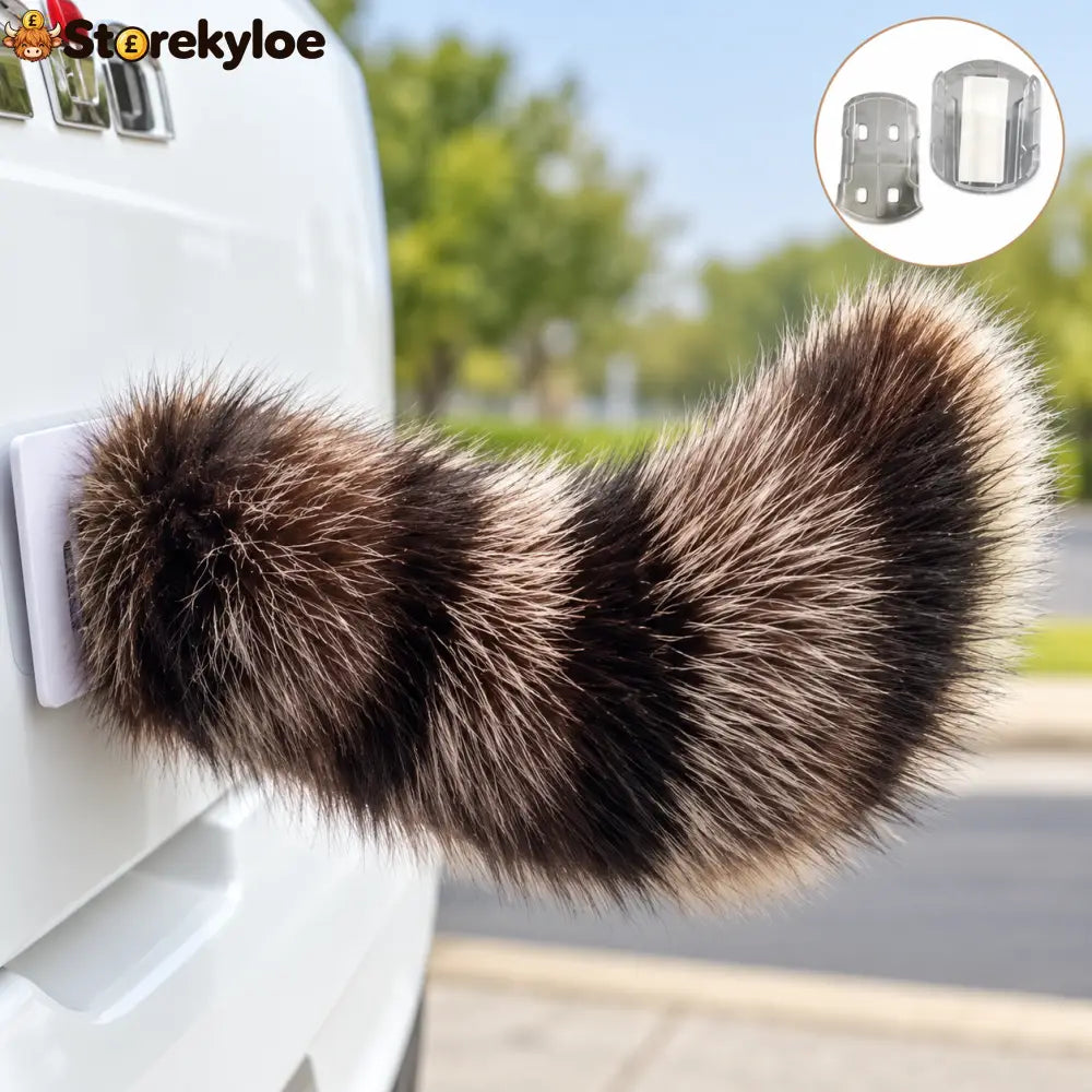 🐾 Remote Control Moving Car Tail – Usb Rechargeable Fluffy Vehicle Decoration - Raccoon