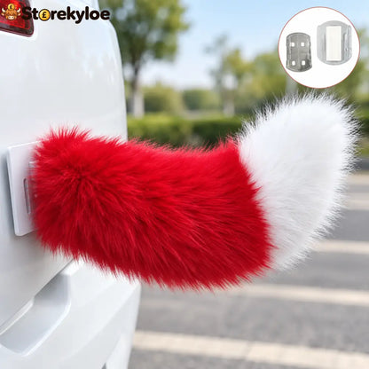 🐾 Remote Control Moving Car Tail – Usb Rechargeable Fluffy Vehicle Decoration - Red