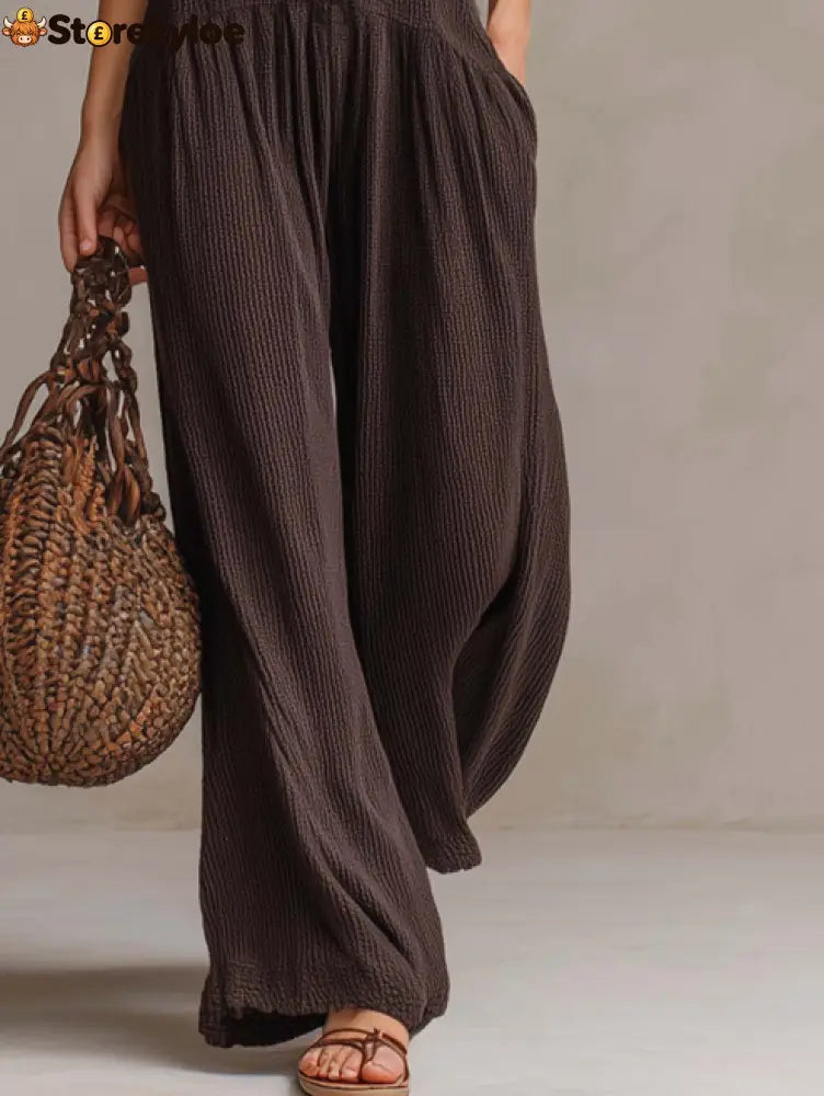 Retro Ruffle Neck Knitted Jumpsuit