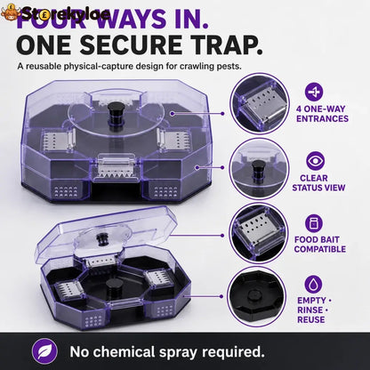 🪳✨ Reusable No-Spray Roach Trap – Chemical-Free Washable & Easy to Reuse 🏠♻️ - 1 Trap
