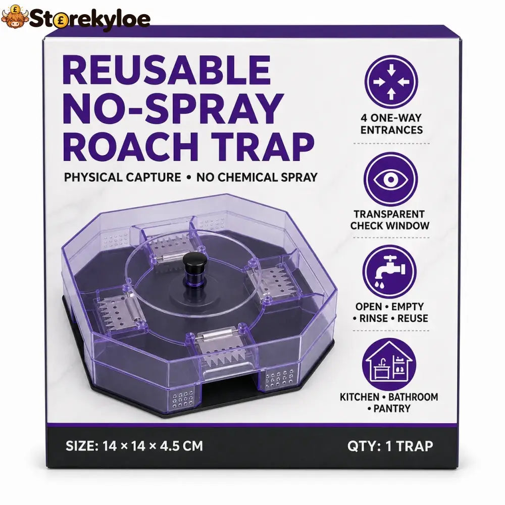 🪳✨ Reusable No-Spray Roach Trap – Chemical-Free Washable & Easy to Reuse 🏠♻️ - 1 Trap