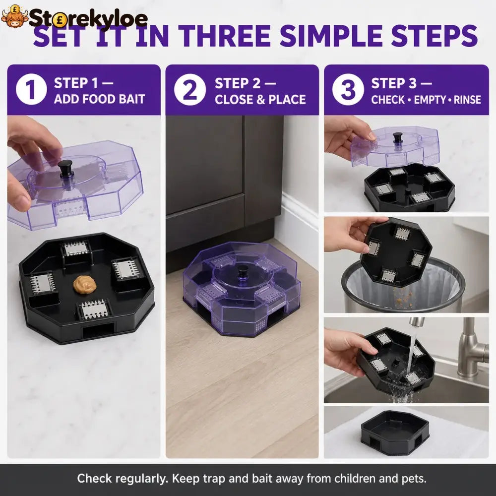 🪳✨ Reusable No-Spray Roach Trap – Chemical-Free Washable & Easy to Reuse 🏠♻️ - 1 Trap