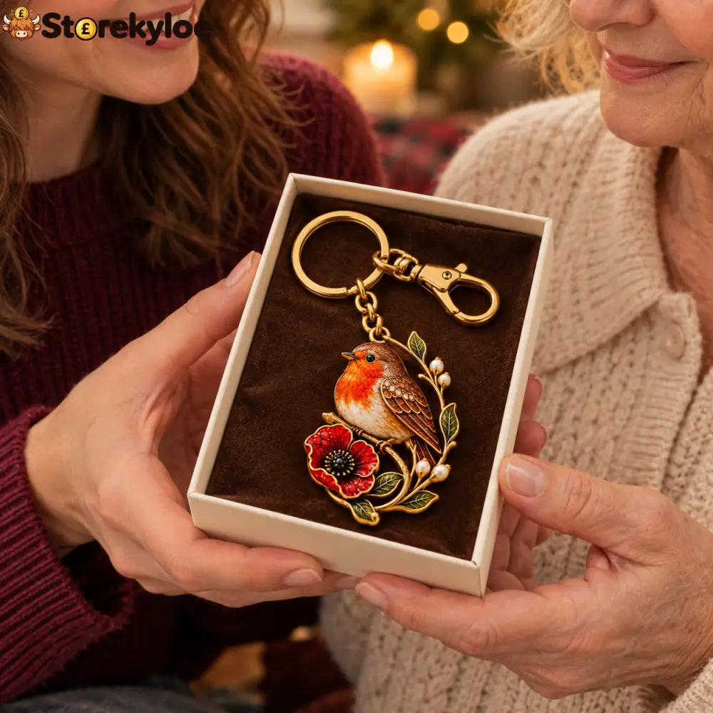 Robin & Poppy Remembrance Keyring ❤️ Carry Their Memory Every Day - ROBIN
