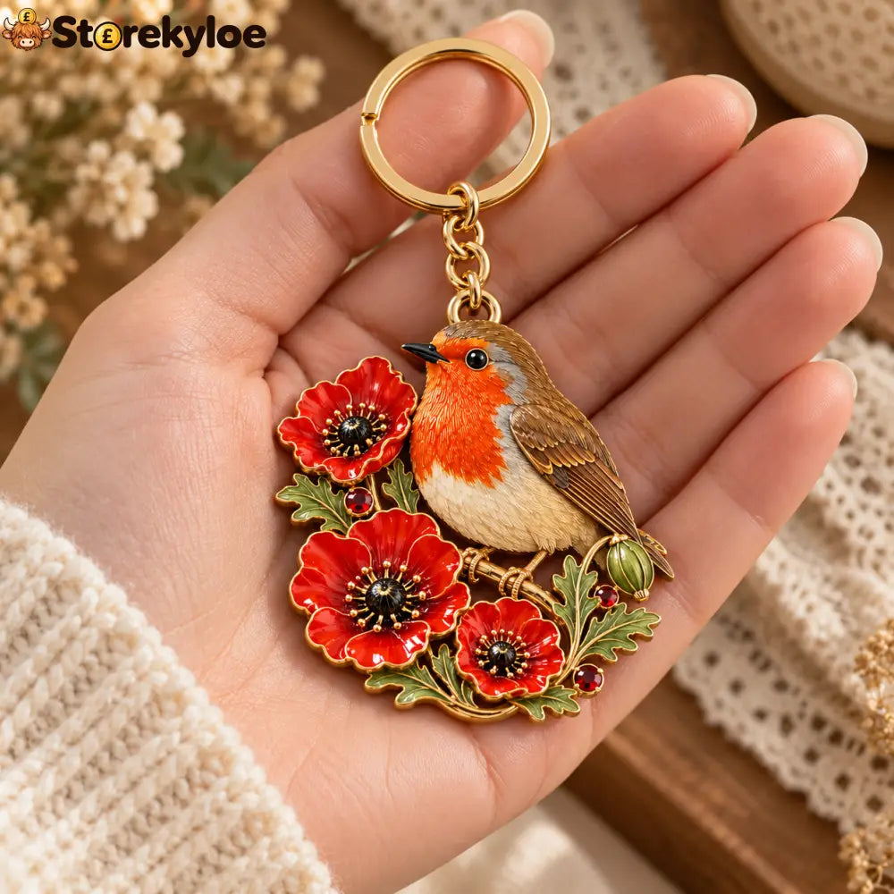 Robin & Poppy Remembrance Keyring ❤️ Carry Their Memory Every Day - ROBIN & POPPY
