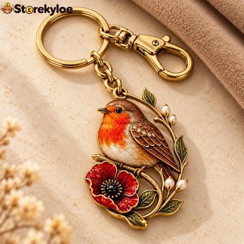Robin & Poppy Remembrance Keyring ❤️ Carry Their Memory Every Day - ROBIN