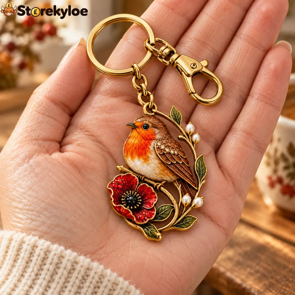 Robin & Poppy Remembrance Keyring ❤️ Carry Their Memory Every Day - ROBIN