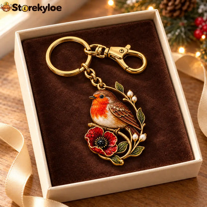 Robin & Poppy Remembrance Keyring ❤️ Carry Their Memory Every Day - ROBIN