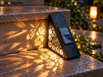 Rose Shadow Solar Step Light: Let Your Steps Bloom After Dark 🌹✨ - 1 PC