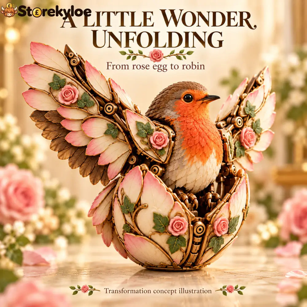 🌹🐦 Rosewing Robin – 2-in-1 Rose Egg to Mechanical Bird Transforming Figure - 1