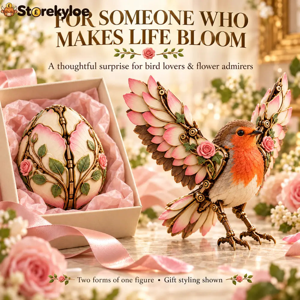 🌹🐦 Rosewing Robin – 2-in-1 Rose Egg to Mechanical Bird Transforming Figure - 1